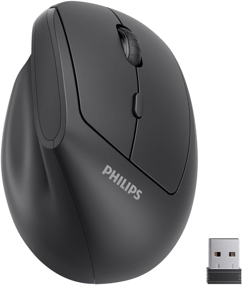 Ergonomic Vertical Wireless Mouse for Carpal Tunnel Relief