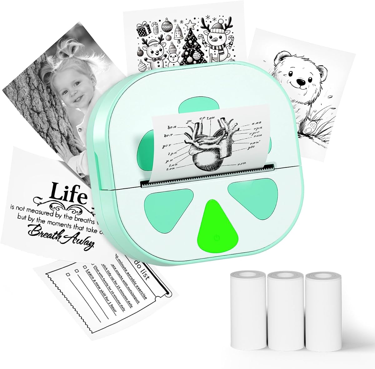 Mini Thermal Pocket Printer for Photos, Labels & Study Notes