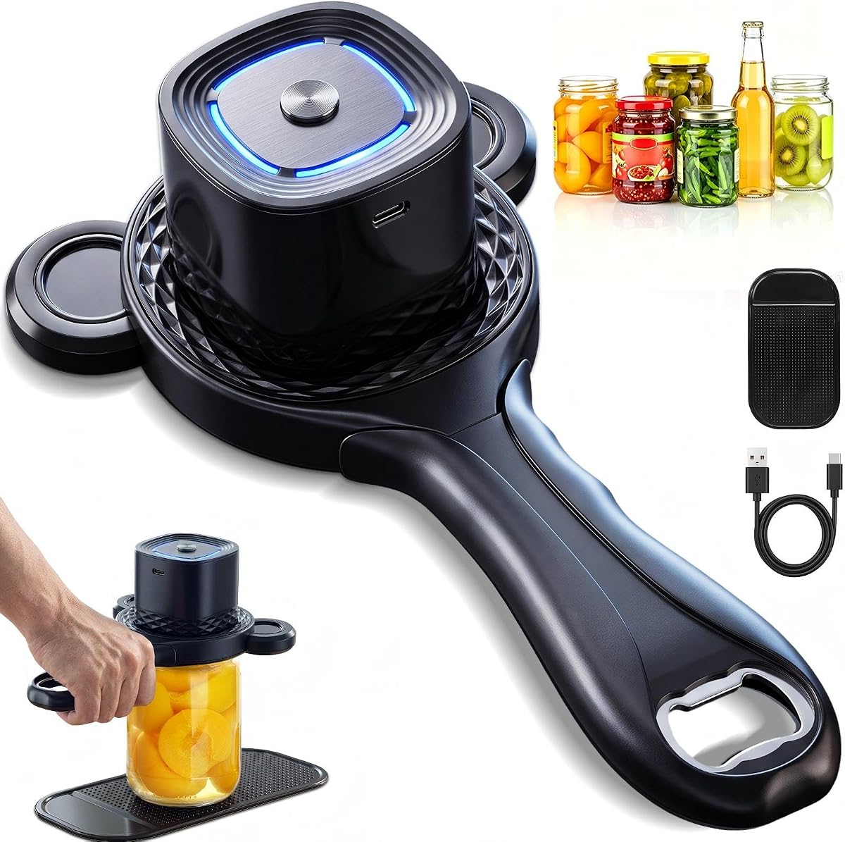 Automatic Hands-Free Electric Jar Opener for Weak Hands