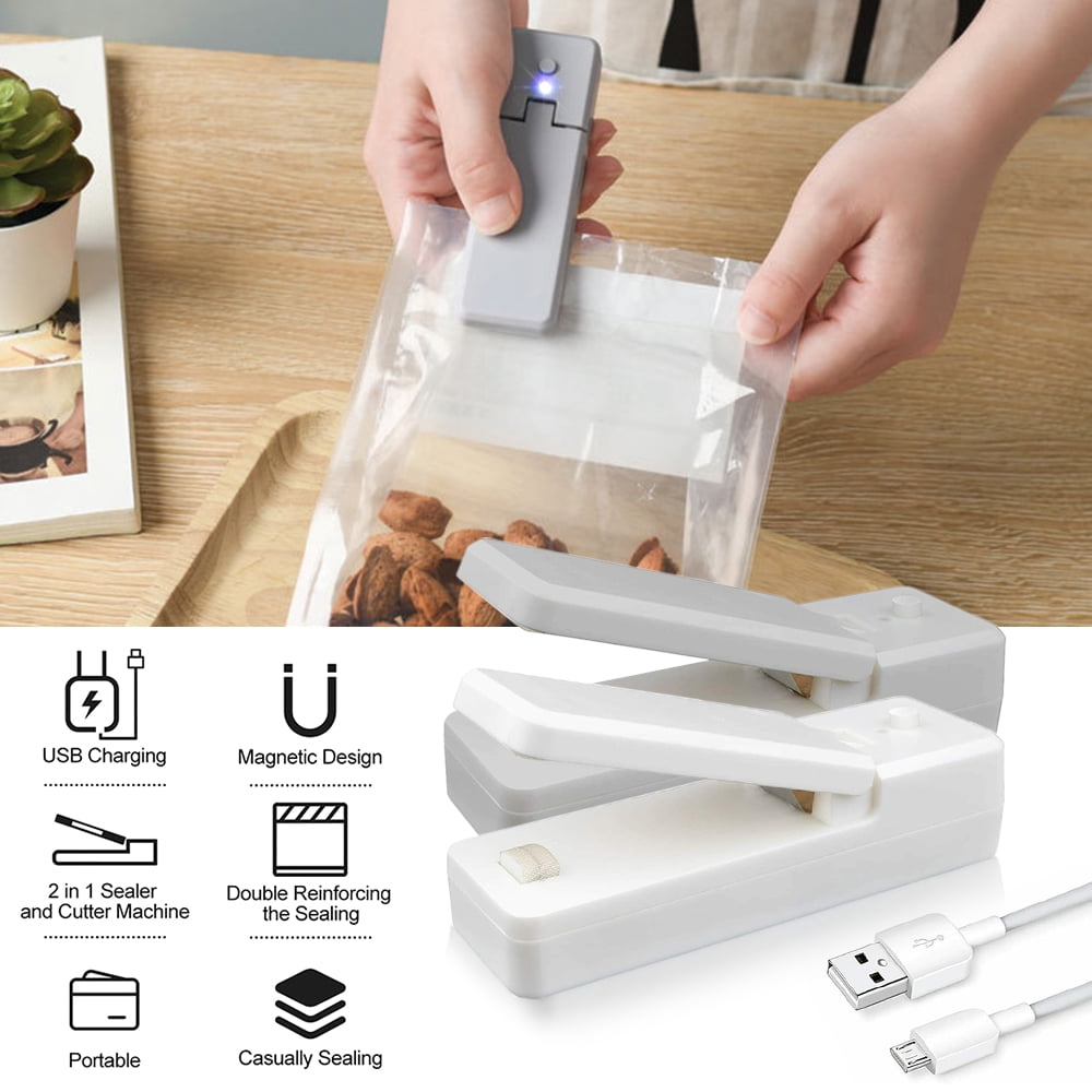 2-in-1 Magnetic Mini Bag Heat Sealer and Cutter for Snacks