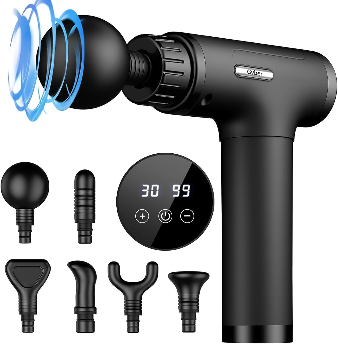 Deep Tissue Percussion Muscle Massage Gun with 6 Heads