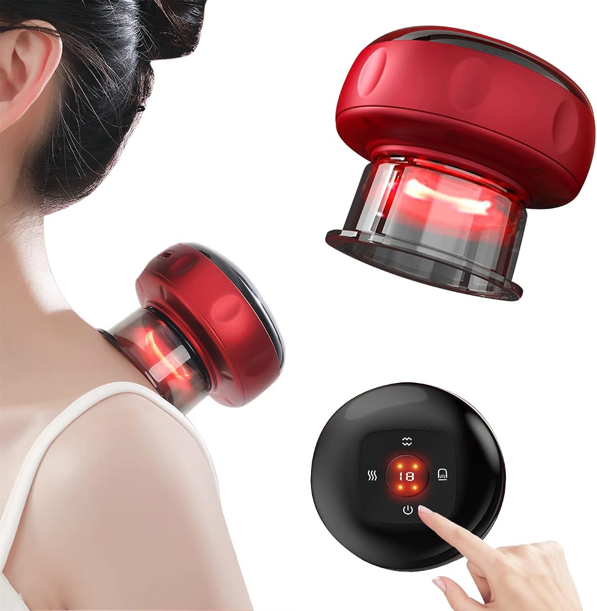 Smart Electric Dynamic Cupping Massager with Red Light Heat