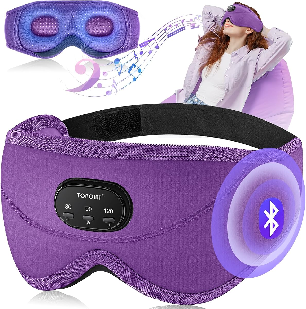 Smart 3D Ergonomic Sleep Eye Mask with Bluetooth Speakers