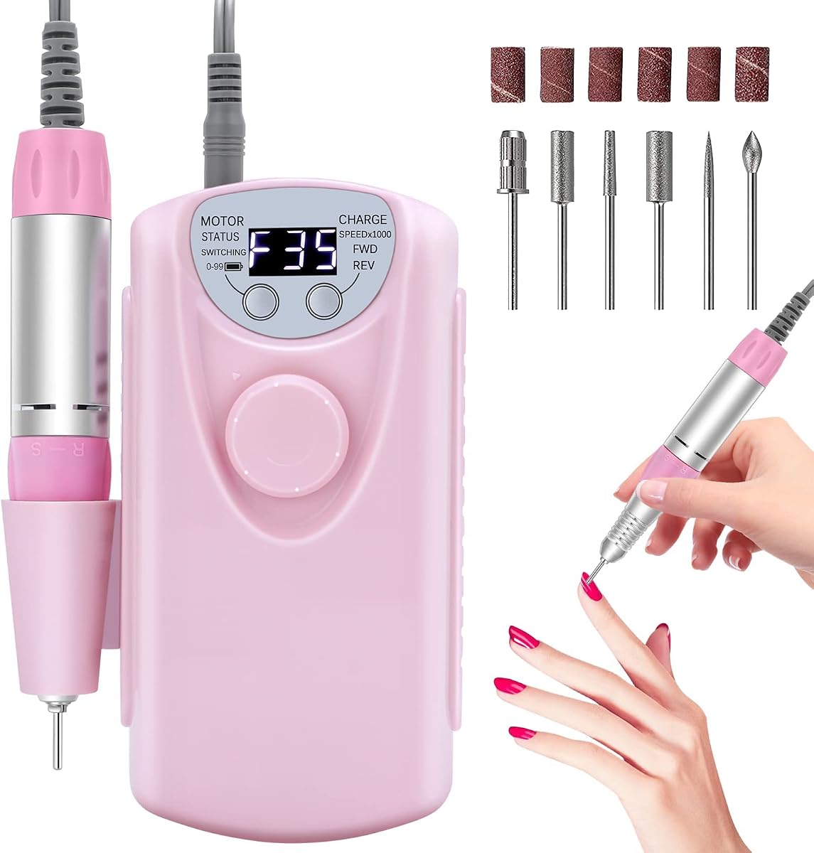 Portable Professional Cordless Electric Nail Drill Set
