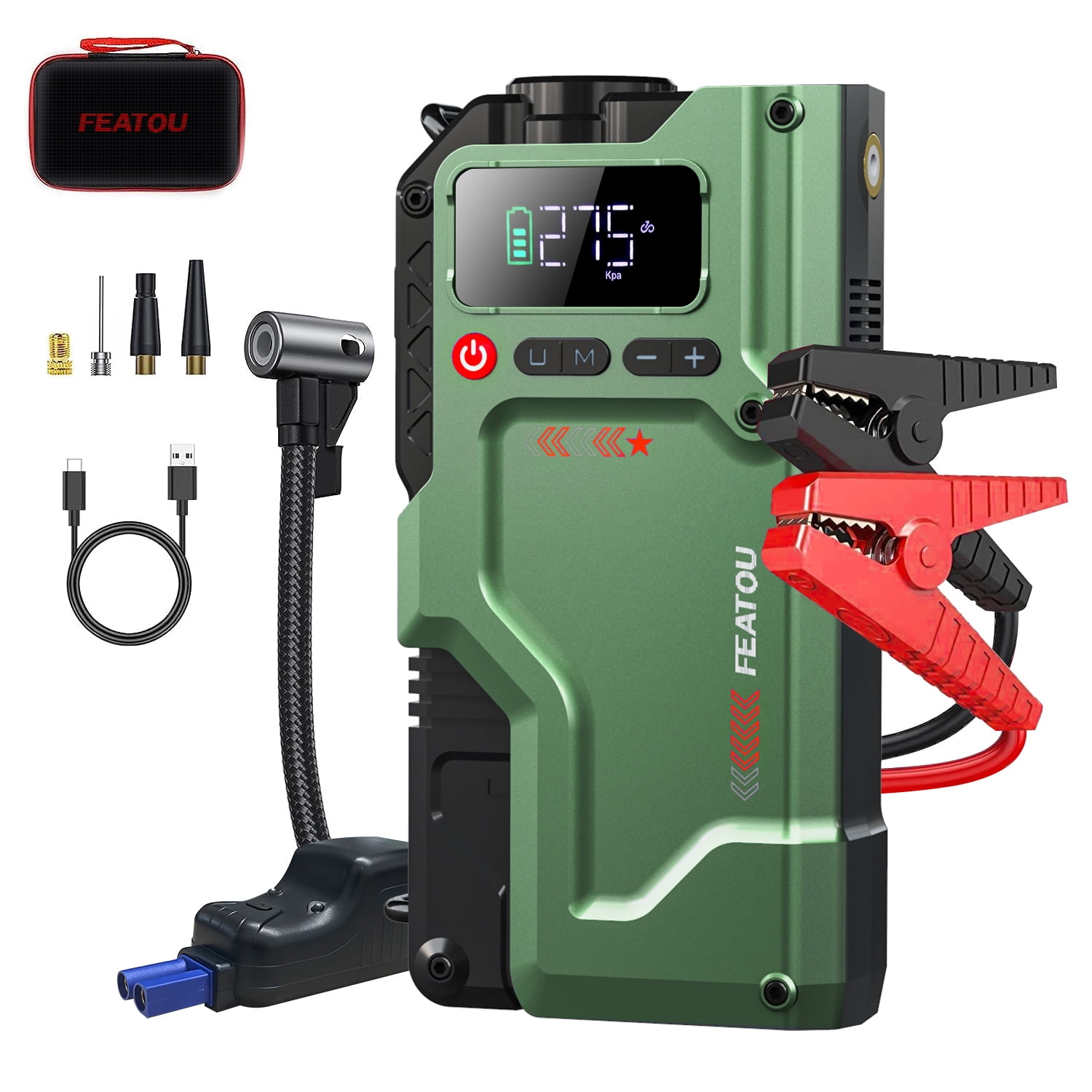 2500A Peak Emergency Car Jump Starter & Tire Inflator
