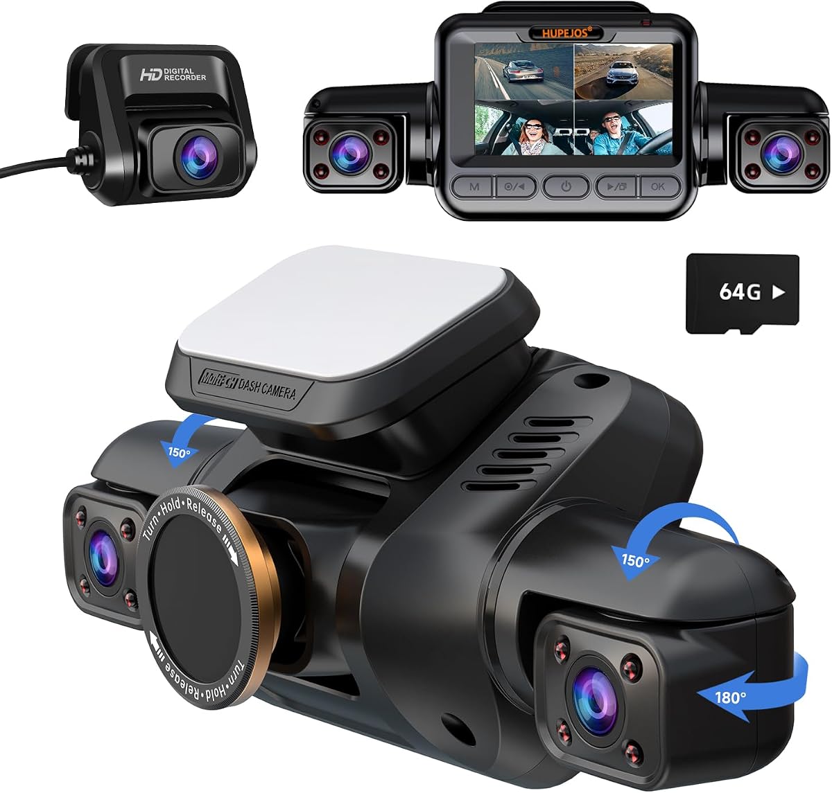 4K UHD Dual Dash Cam Front & Rear with Night Vision