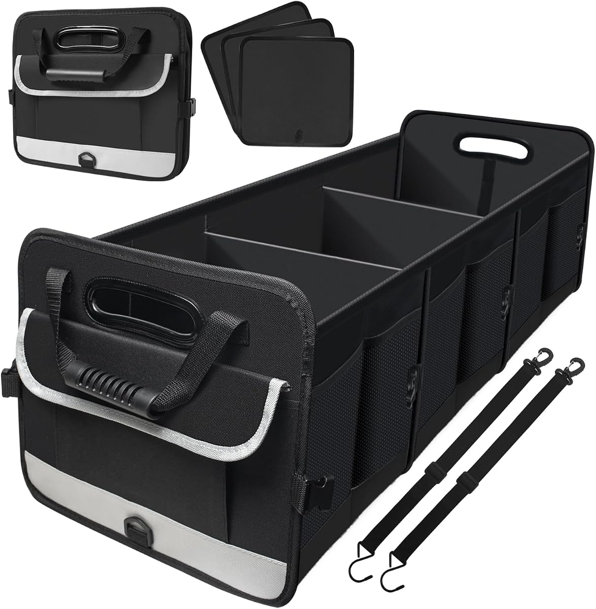 Heavy Duty Multi-Compartment Collapsible Car Trunk Organizer