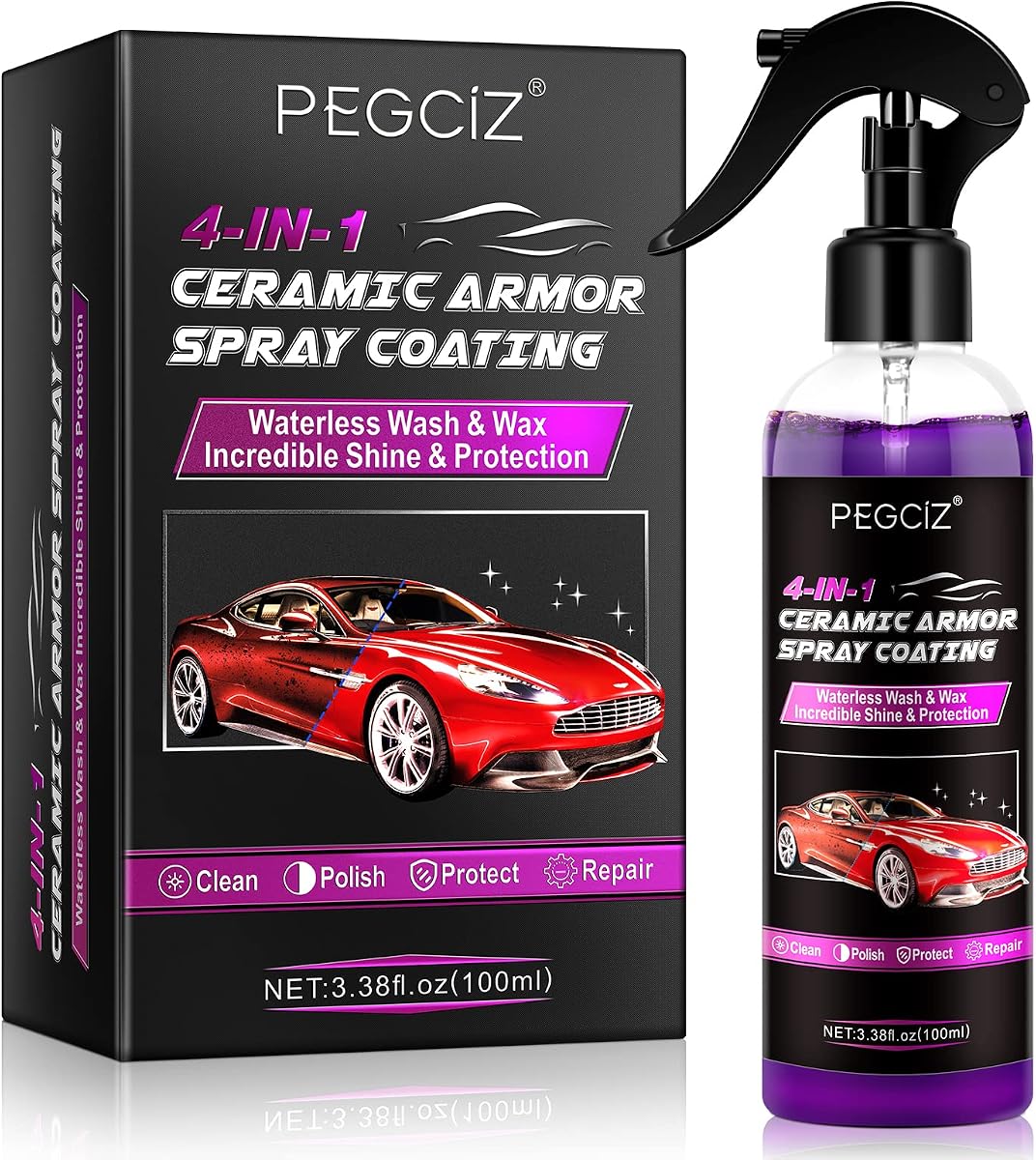 Nano Ceramic Car Scratch Polish & Hydrophobic Coating Spray