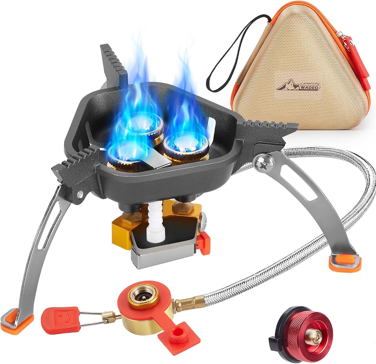 Windproof Portable Backpacking Camp Stove with Piezo Igniter