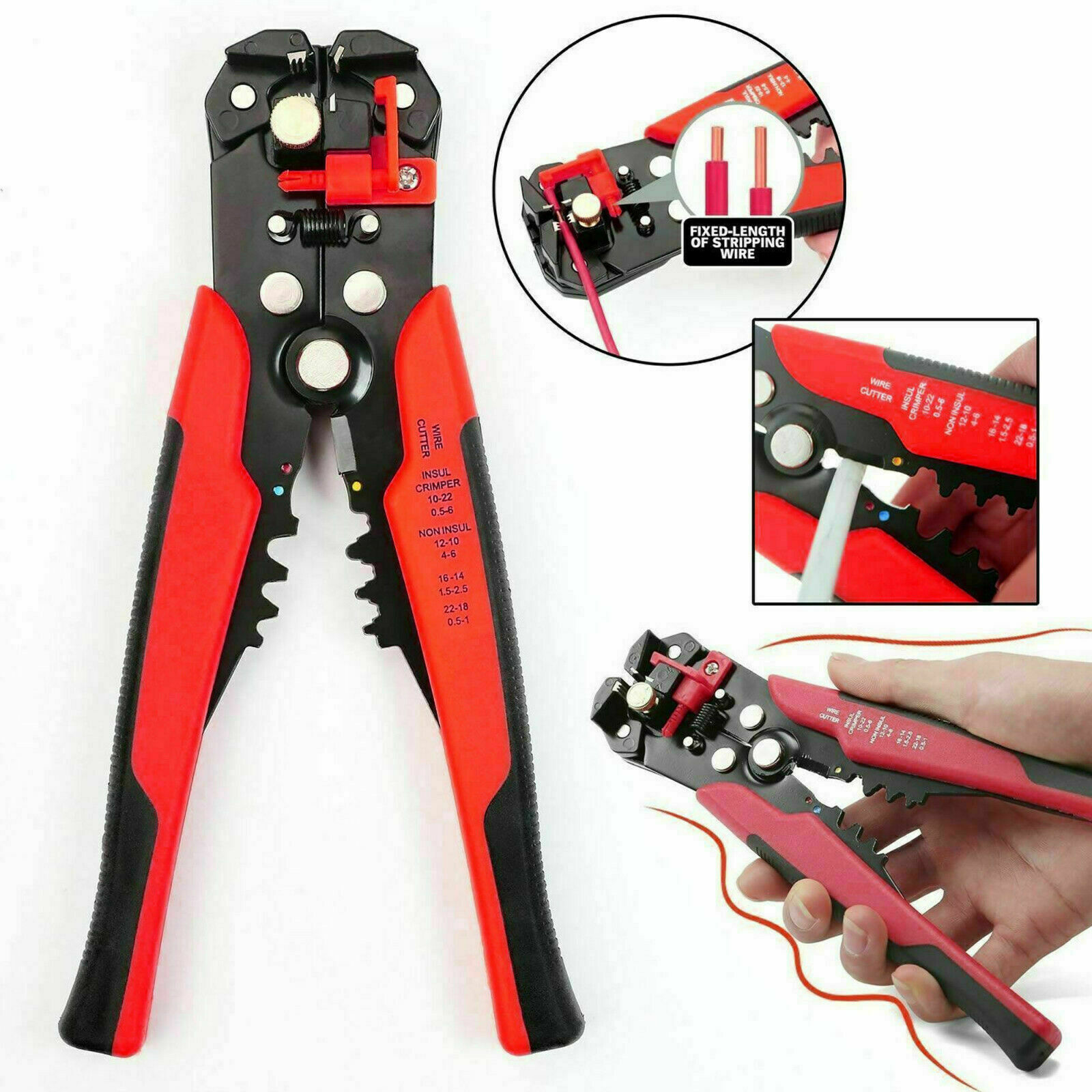8-Inch Self-Adjusting Automatic Wire Stripper & Crimper