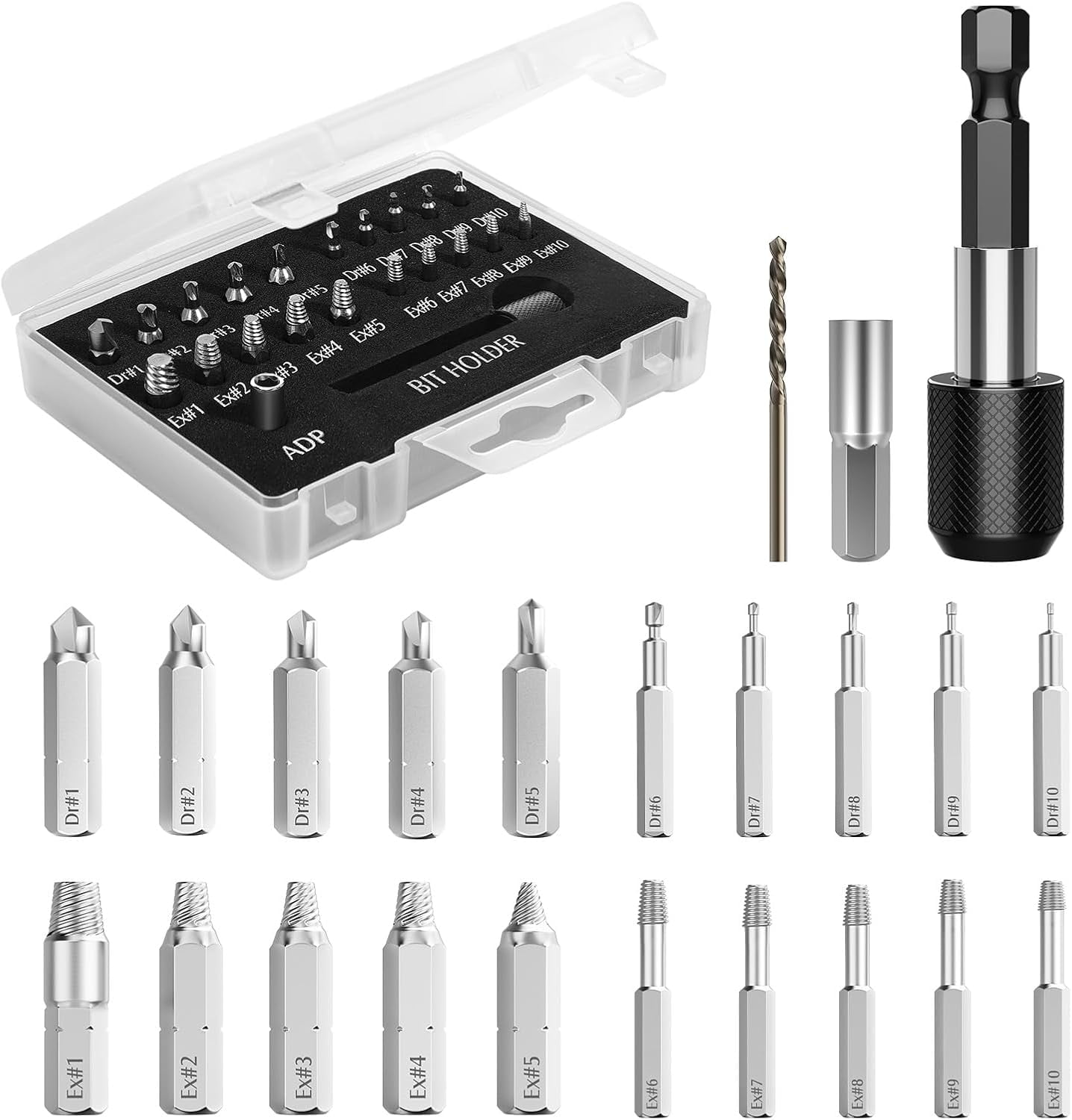 Damaged & Stripped Screw Extractor Drill Bit Set (6-Piece)