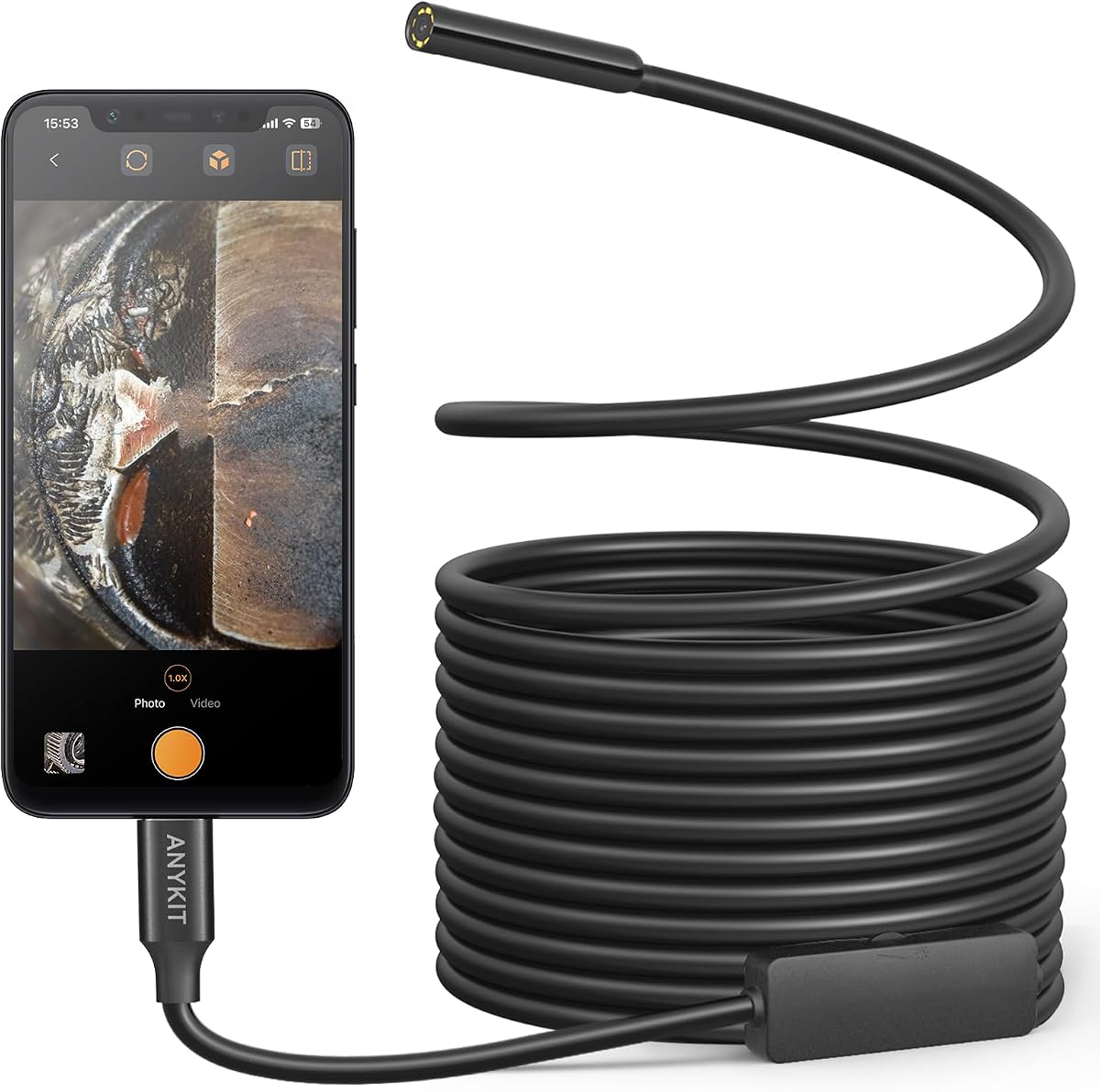HD Waterproof Snake Endoscope Camera with 8 LEDs for Phones