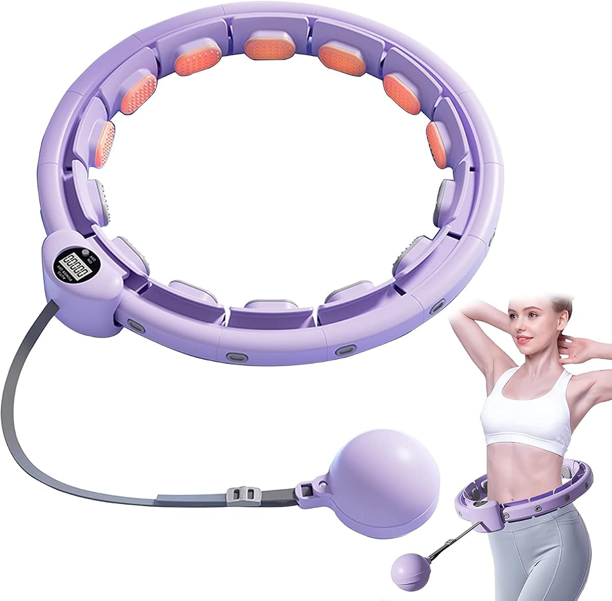 Smart Weighted Infinity Hula Hoop with Auto-Spinning Ball