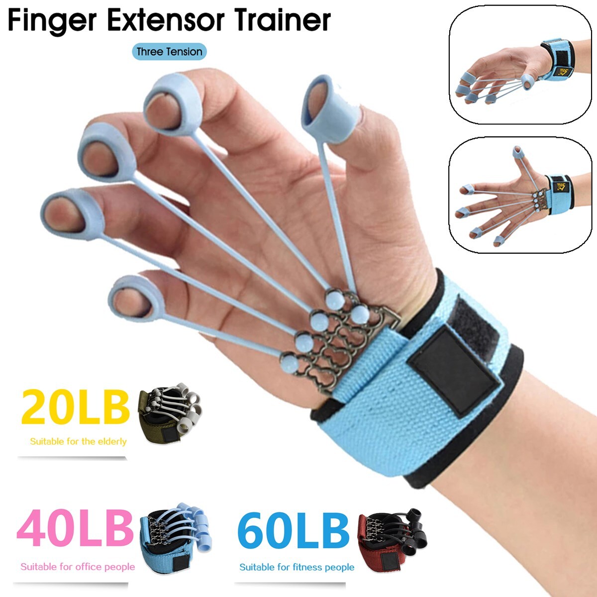 Silicone Finger Resistance Bands & Hand Extensor Trainer