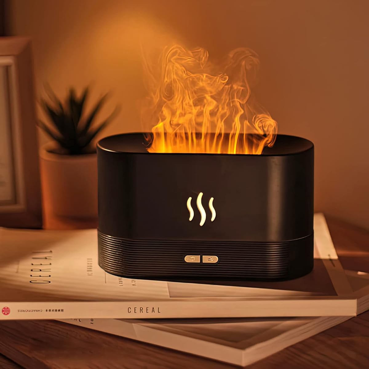 Realistic Flame Effect Aroma Diffuser & Ultrasonic Humidifier