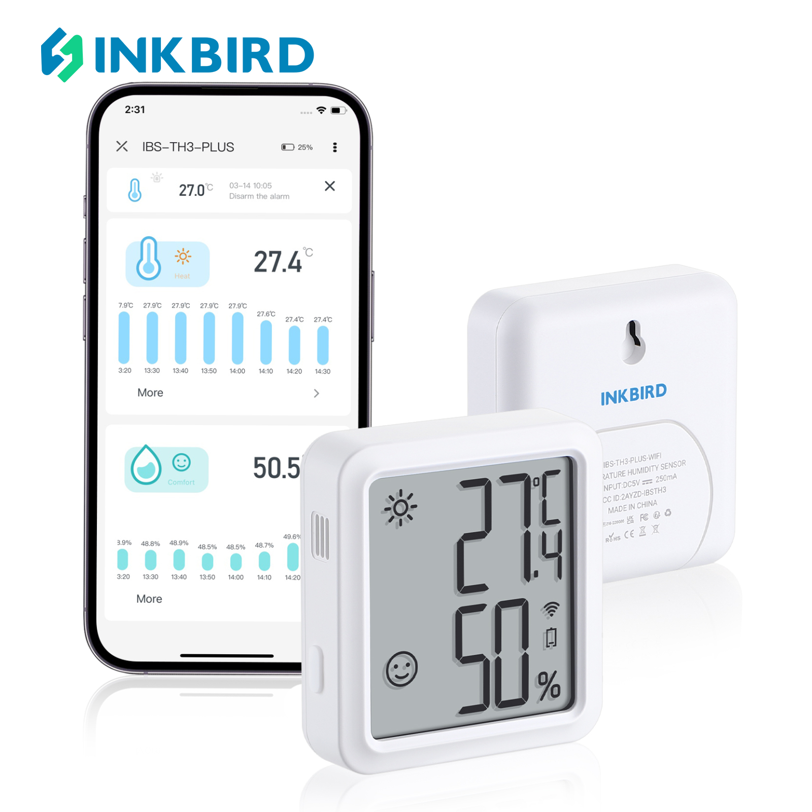 Smart WiFi Indoor Temperature & Humidity Monitor Hygrometer